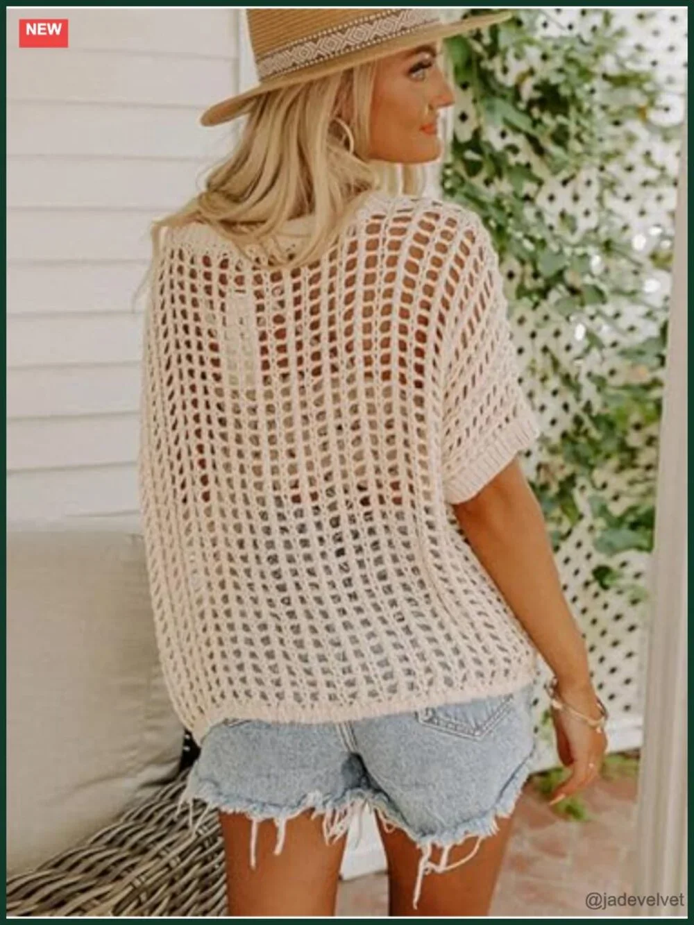 Crochet Off The Shoulder Beach Coverup Oversized Hollow Out Summer Top